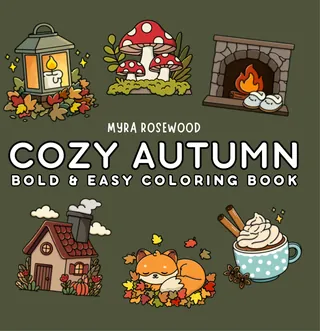 Cover of Cozy Autumn coloring book by Myra Rosewood