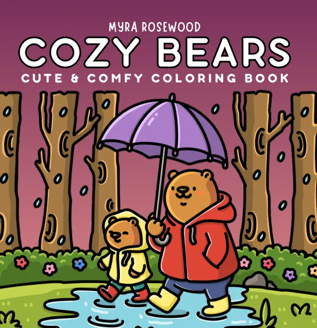 Cover of Cozy Bears coloring book by Myra Rosewood