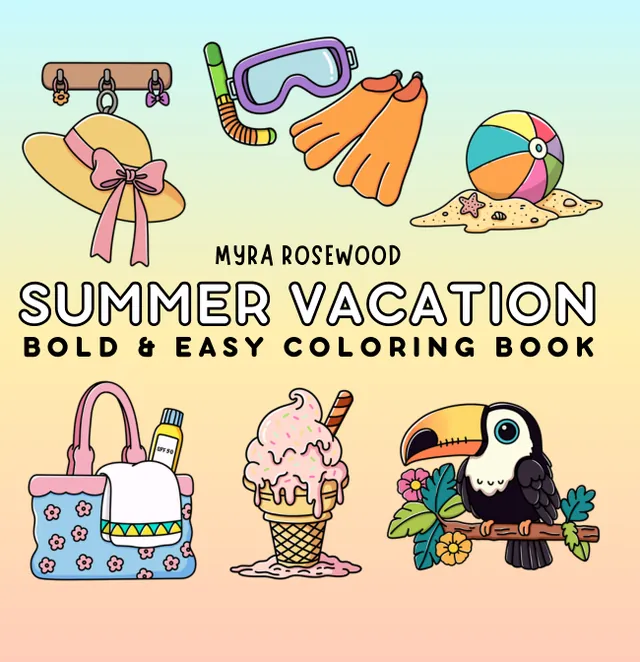 Cover of Summer Vacation coloring book by Myra Rosewood