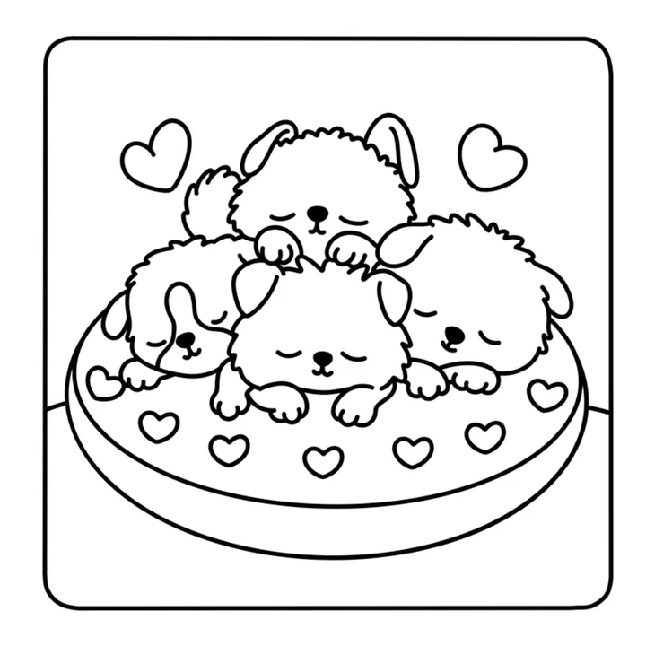 Cute dog coloring page preview
