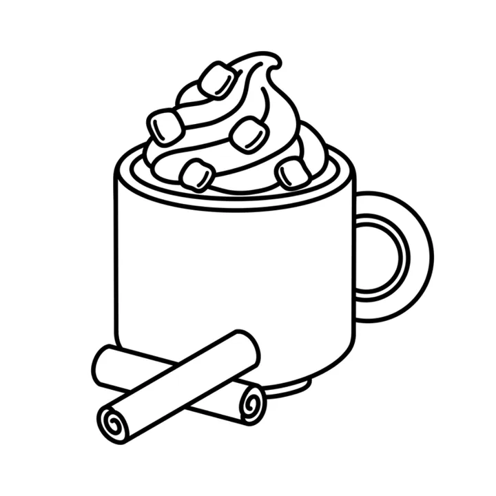 Cute winter coloring page preview